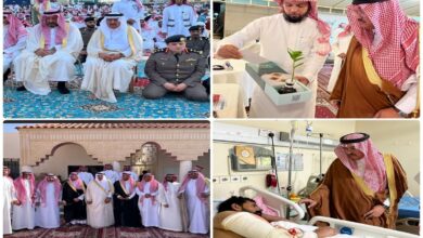محافظ-المجمعة-يؤدي-صلاة-العيد-ويستقبل-المهنئين-ويزور-المرضى-والمنومين