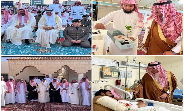 محافظ-المجمعة-يؤدي-صلاة-العيد-ويستقبل-المهنئين-ويزور-المرضى-والمنومين