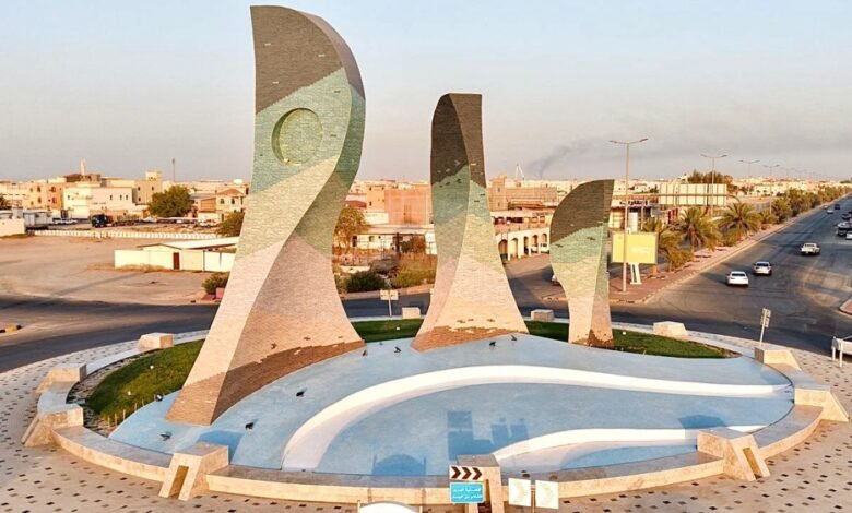 صور-|-الخفجي.-انتهاء-صيانة-وتطوير-ميدان-الأشرعة-على-طريق-الملك-فهد