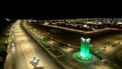 “طلعة-التمياط”.-لوحات-فنية-ومجسمات-جمالية-تزين-طريق-الشمال-الدولي