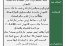 إيقاف-رئيس-نادي-ضمك-مباراتين-وتغريمه-عشرين-ألف-ريال