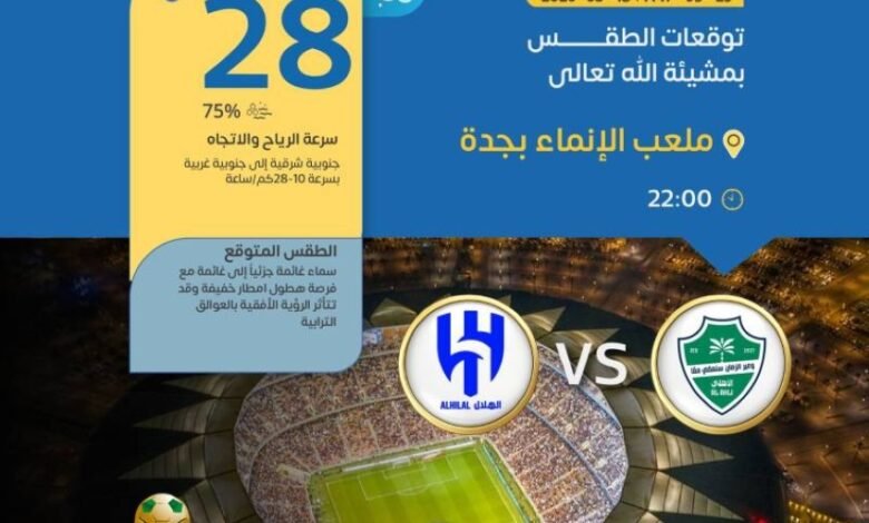 فرصة-هطول-أمطار-خفيفة-على-ملعب-مباراة-الأهلي-والهلال