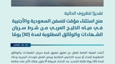 هيئة-النقل:-منح-استثناء-مؤقت-للسفن-السعودية-والأجنبية-من-شرط-انتهاء-الوثائق-والشهادات-المطلوبة