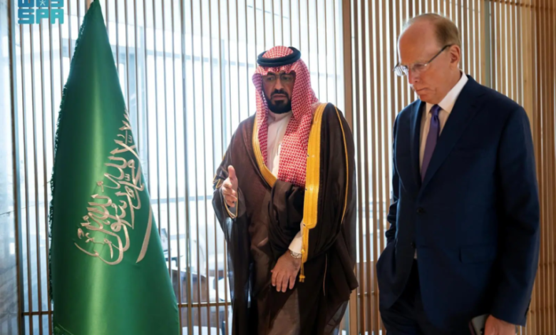 وزير-الاقتصاد-يجتمع-مع-رئيس-مجلس-الإدارة-والرئيس-التنفيذي-لشركة-بلاك-روك