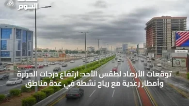توقعات-الأرصاد-لطقس-الأحد:-ارتفاع-درجات-الحرارة-وأمطار-رعدية-مع-رياح-نشطة-في-عدة-مناطق