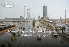 توقعات-بهطول-أمطار-رعدية-ورياح-قوية-على-جنوب-وغرب-المملكة