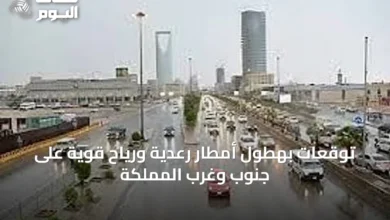 توقعات-بهطول-أمطار-رعدية-ورياح-قوية-على-جنوب-وغرب-المملكة