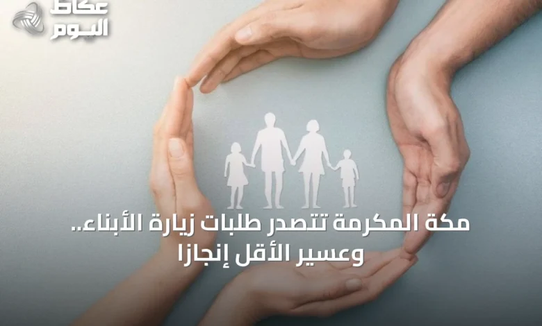 مكة-المكرمة-تتصدر-طلبات-زيارة-الأبناء.-وعسير-الأقل-إنجازاً