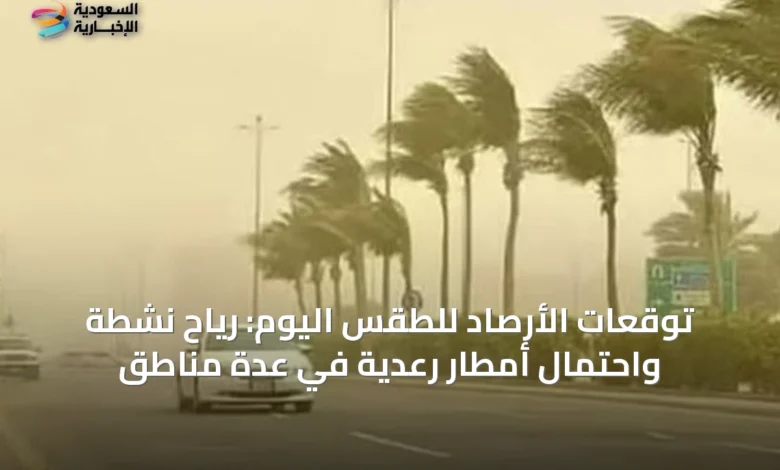 توقعات-الأرصاد-للطقس-اليوم:-رياح-نشطة-واحتمال-أمطار-رعدية-في-عدة-مناطق