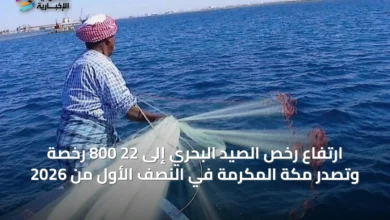 ارتفاع-رخص-الصيد-البحري-إلى-22-800-رخصة-وتصدر-مكة-المكرمة-في-النصف-الأول-من-2026