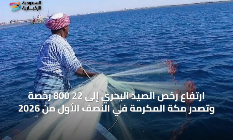 ارتفاع-رخص-الصيد-البحري-إلى-22-800-رخصة-وتصدر-مكة-المكرمة-في-النصف-الأول-من-2026