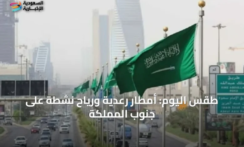 طقس-اليوم:-أمطار-رعدية-ورياح-نشطة-على-جنوب-المملكة